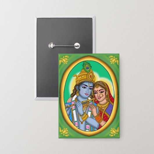 Radha Krishna-knop Button (Voorkant / Achterkant)