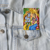 Radha Krishna-knop Button (Insitu)