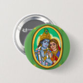 Radha Krishna-knop Ronde Button 5,7 Cm (Voorkant /achterkant)