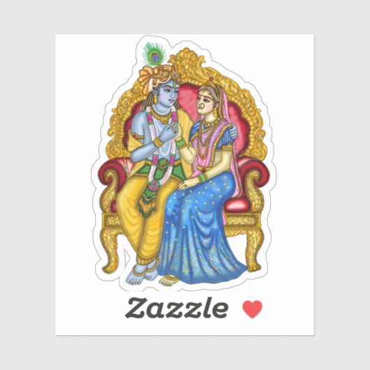 Radha Krishna-knop Sticker (Vel)