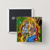 Radha Krishna-knop Vierkante Button 5,1 Cm (Voorkant /achterkant)