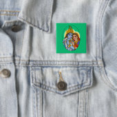 Radha Krishna-knop Vierkante Button 5,1 Cm (In situ)