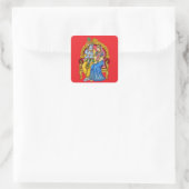 Radha Krishna-knop Vierkante Sticker (Tas)