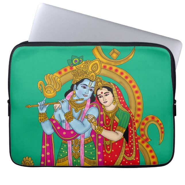 Radha Krishna  Laptop Sleeve (Voorkant)