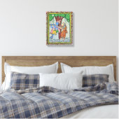 Radha Krishna Liefde Tribal Indiase Pattachitra Ku Canvas Afdruk (Insitu (Slaapkamer))