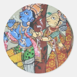 Radha Krishna Love Ronde Sticker