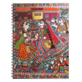 RADHA-KRISHNA MADHUBANI ANCIENT INDIAN ART STYLE NOTITIEBOEK (Voorkant)
