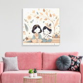 Radha Krishna Mandala Wandkunst | Spiritueel  Canvas Afdruk (Insitu (Woonkamer))