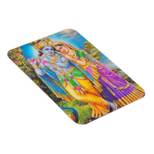 Radha Krishna met Flute Hare Krishna Magneet