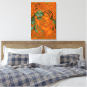 Radha Krishna Mural painting from Kerala Canvas Afdruk (Insitu (Slaapkamer))