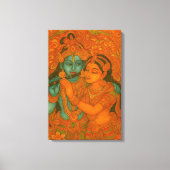 Radha Krishna Mural painting from Kerala Canvas Afdruk (Voorkant)