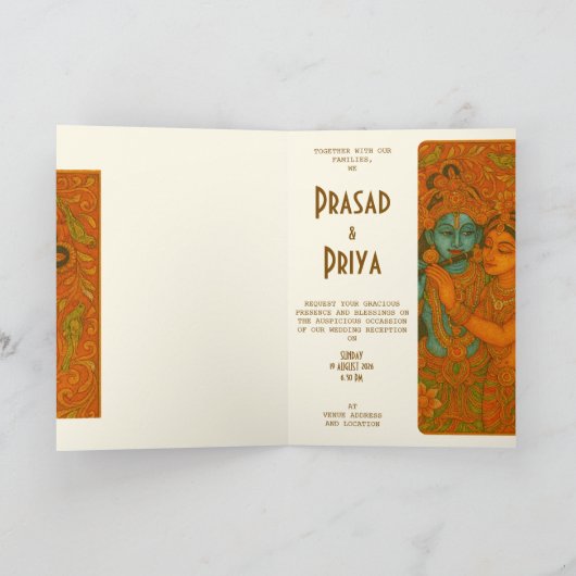 Radha Krishna Mural painting Indian (Binnen)