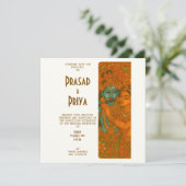 Radha Krishna Mural painting Indian Hindu Save The Date (Staand voorkant)