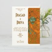 Radha Krishna Mural painting Indian Kaart (Staand voorkant)