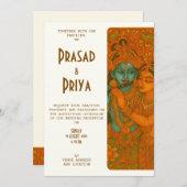 Radha Krishna Mural painting Indian Kaart (Voorkant / Achterkant)