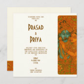 Radha Krishna Mural painting Indian Save The Date (Voorkant / Achterkant)