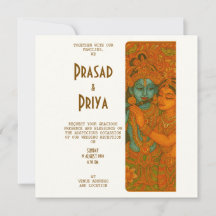 Radha Krishna Muurschildering Indiase Hindoe