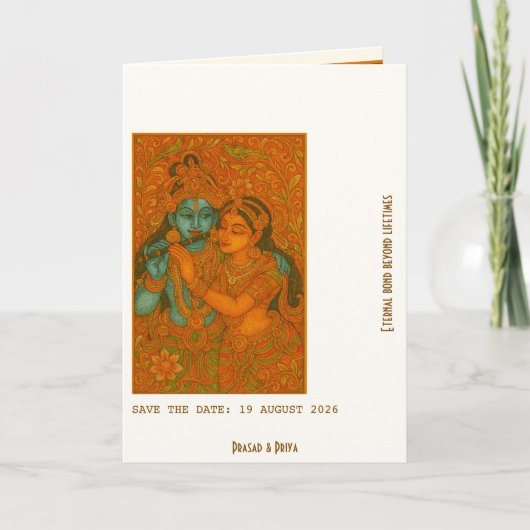 Radha Krishna Muurschildering Indisch (Voorkant)