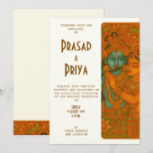 Radha Krishna Muurschildering Indisch Kaart (Voorkant / Achterkant)