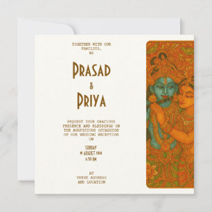 Radha Krishna Muurschildering Indisch Save The Date