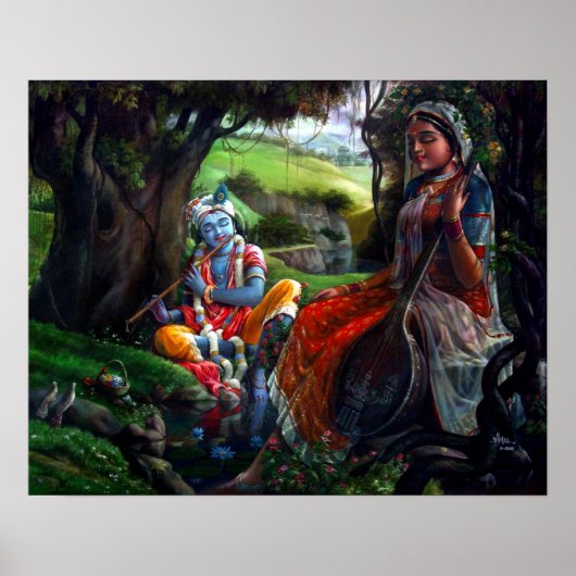 Radha Krishna Painting (Indiase mythologie) Poster (Voorkant)