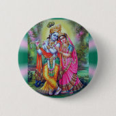 Radha Krishna Ronde Button 5,7 Cm (Voorkant)