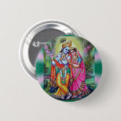 Radha Krishna Ronde Button 5,7 Cm (Voorkant /achterkant)
