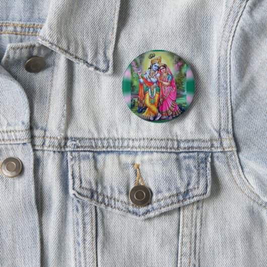 Radha Krishna Ronde Button 5,7 Cm (In situ)