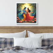Radha Krishna spirituele schilderijen 🌺🎶. Canvas Afdruk (Insitu (Slaapkamer))