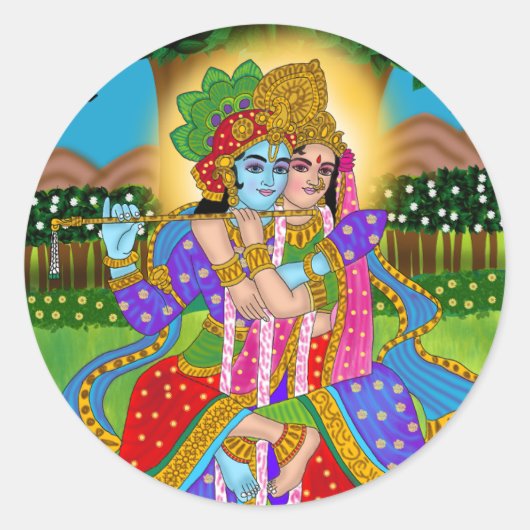 Radha Krishna Sticker (Voorkant)