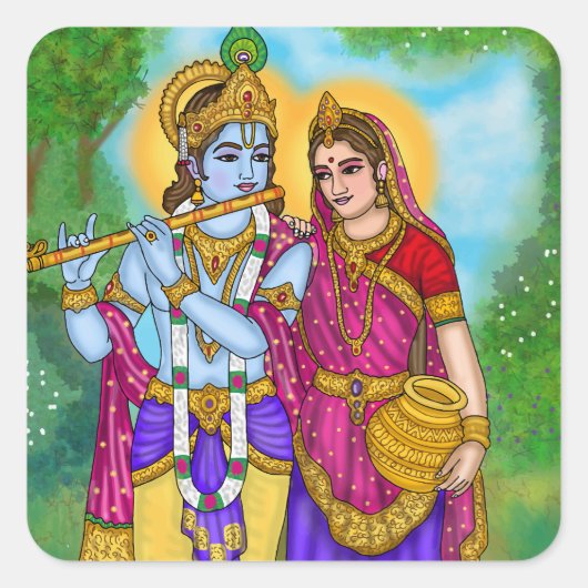 Radha Krishna Sticker (Voorkant)