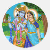 Radha Krishna-sticker Ronde Sticker (Voorkant)