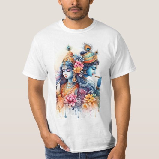 Radha Krishna Telefoon Wallpaper; Opent een nieuw  T-shirt (Voorkant)