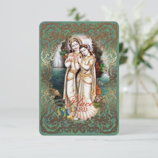 Radha Krishna Trouwcollectie - Plaatshouder Kaart (Staand voorkant)