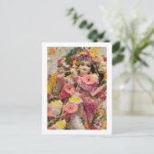 Radha KRISHNA voor Liefde, Vrede en Welvaart Briefkaart (Staand voorkant)