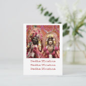 Radha KRISHNA voor Liefde, Vrede en Welvaart Briefkaart (Staand voorkant)