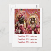 Radha KRISHNA voor Liefde, Vrede en Welvaart Briefkaart (Voorkant / Achterkant)