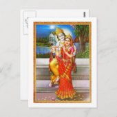 Radha KRISHNA voor liefde, vrede in voorspoed Briefkaart (Voorkant / Achterkant)