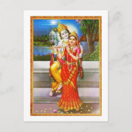 Radha KRISHNA voor liefde, vrede in voorspoed Briefkaart