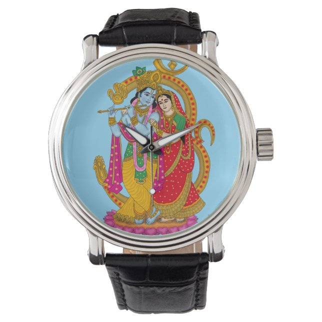 Radha Krishna Wall Clock Horloge (Voorkant)