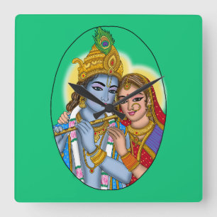 Radha Krishna wandklok