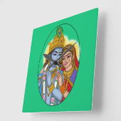 Radha Krishna wandklok (Hoek)