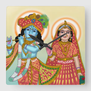 Radha Krishna wandklok