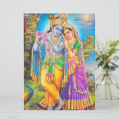 Radha Krishna with Flute Hare Krishna Kaart (Staand voorkant)