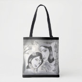 Radha Krishna zwart-wit Tote Bag (Voorkant)