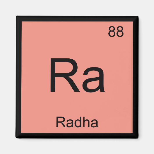Radha Name Chemistry Element Periodic Table Magneet (Voorkant)