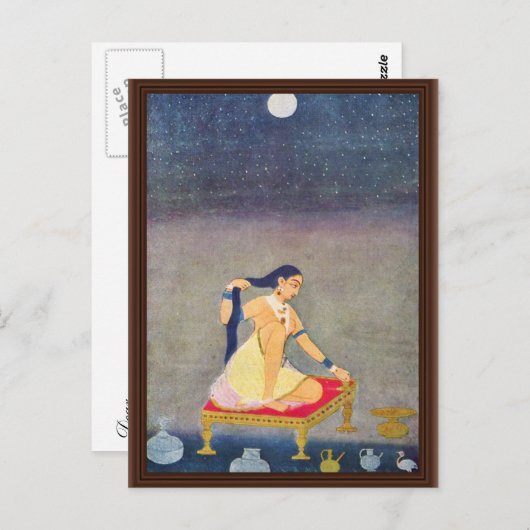 Radha 's nachts. Mughal schilderen Ca 1650th door  Briefkaart (Voorkant / Achterkant)