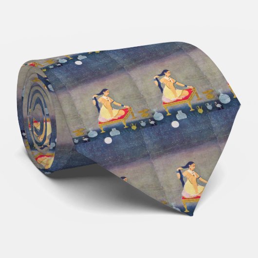 Radha 's nachts. Mughal schilderen Ca 1650th door  Stropdas (Opgerold)