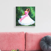 Radha wacht op Krishna in Vrindavan Canvas Afdruk (Insitu (Woonkamer))