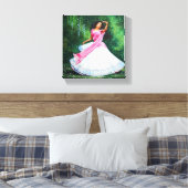 Radha wacht op Krishna in Vrindavan Canvas Afdruk (Insitu (Slaapkamer))